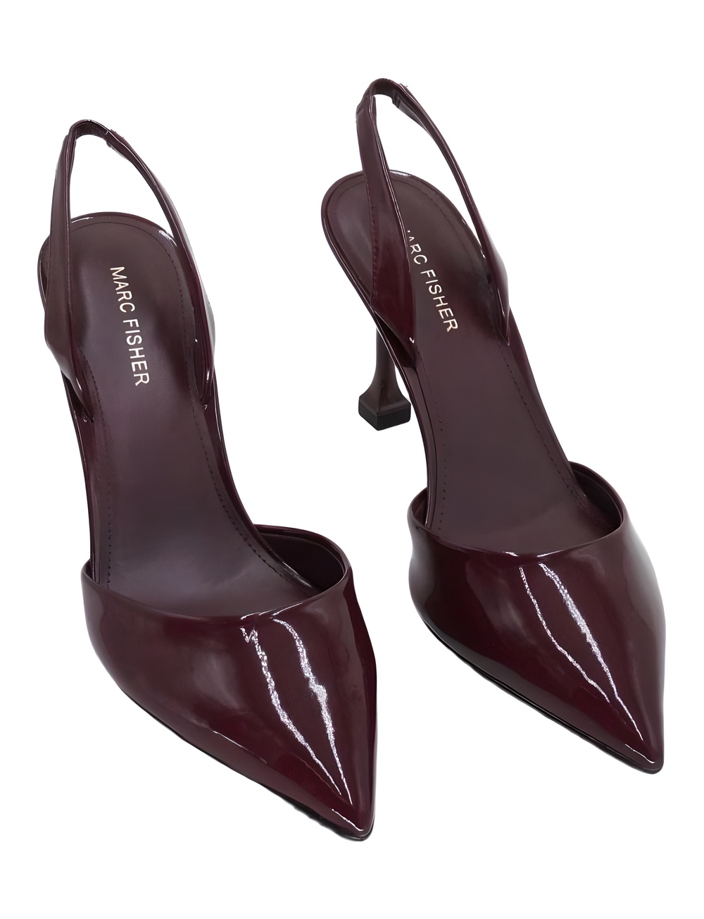 Marc Fisher Hadya Slingback Pumps Sangria Dark Red Patent 3" Heel Size 8.5